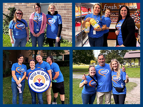 Multiple Visions employees pictured at various volunteer opportunities throughout the Central New York region.