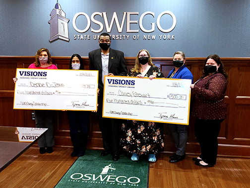 Pictured are the two SUNY Oswego undergraduate scholarship winners for the 2021 semester.