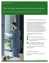 Retirement Plans brochure for business owners
