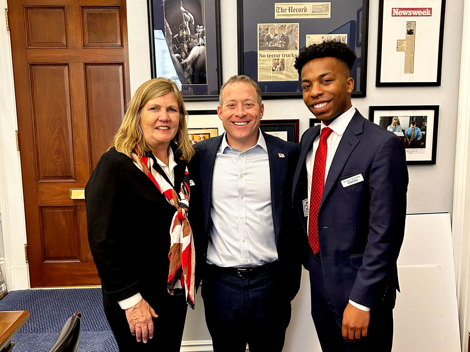 Josh Gottheimer with Visions FCU staff
