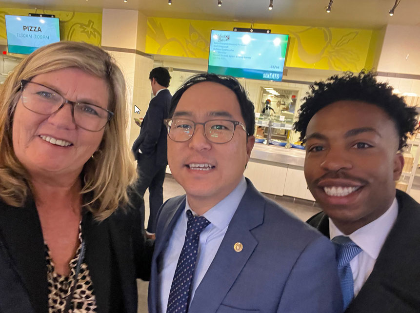 Trish and Shawn with Senator Andy Kim