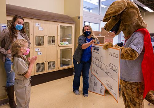Willow being surprised with a $100 donation to her non-profit, Wildlife with Willow, and a $603 donation to Every Dog's Dream