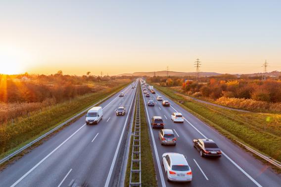 cars on a highway